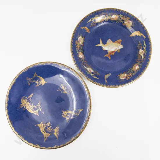 Wedgwood Lustre Fish Decorated Plate & Other Largest 23.5cm Dia