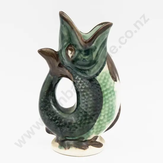 Jersey Pottery Fish Form Hand Painted Jug 21.5cm H