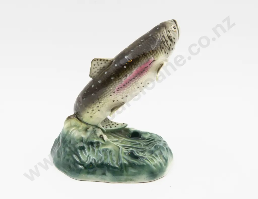 Unknown Maker Leaping Trout Ornament 18cm H Image 1++