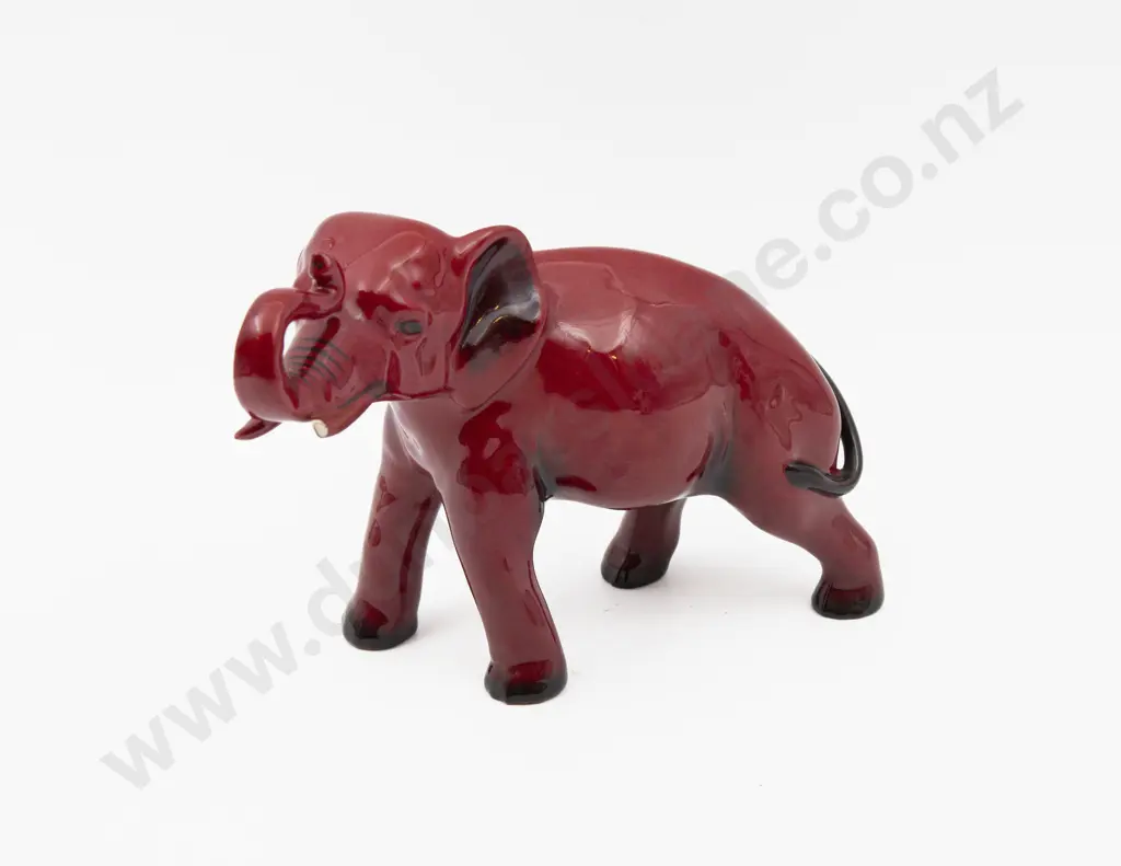 Two Royal Doulton Flambe Elephant Figures (One A/F) 14cm H Image 1++