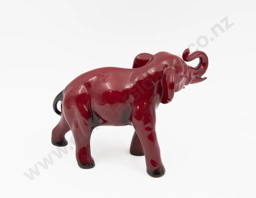 Two Royal Doulton Flambe Elephant Figures (One A/F) 14cm H Image 1++