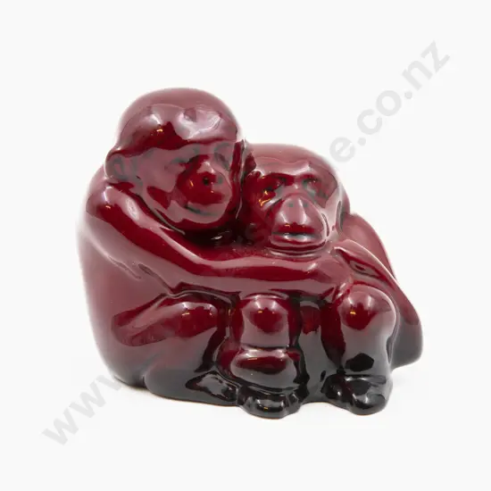Small Royal Doulton Flambe Primate Figure Group