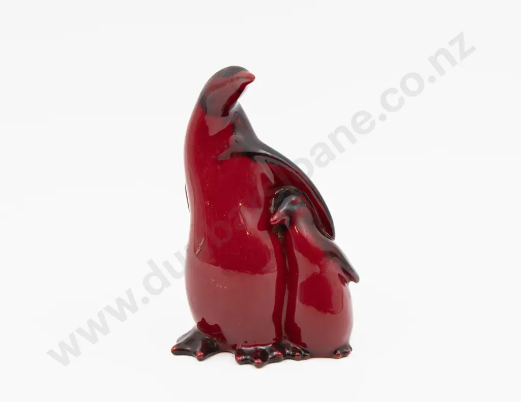 Royal Doulton Flambe Penguin Figure Group Signed Noke 14.5cm H Image 1++