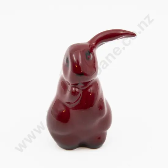 Small Royal Doulton Flambe Pensive Rabbit Figure 7cm H