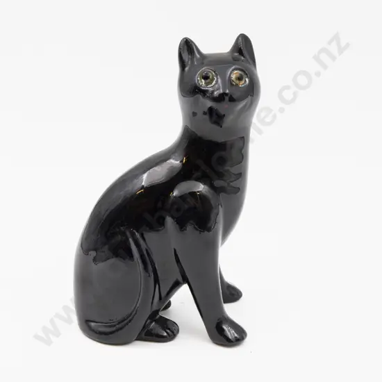 Bretby Cat Figure with Glass Eyes 18.5cm H