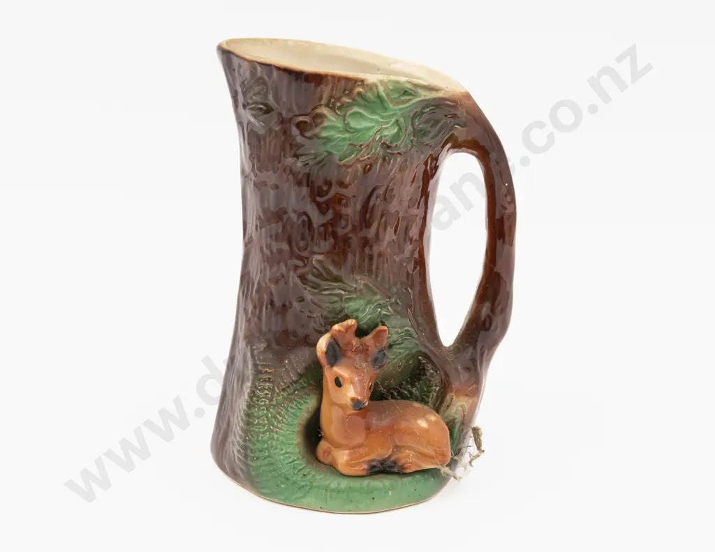 Eastgate Tree Trunk Form Jug with Seated Deer 17cm H Image 1++