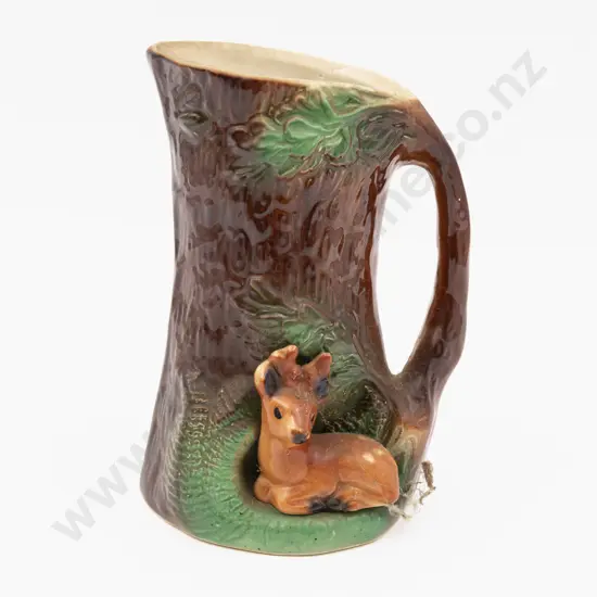 Eastgate Tree Trunk Form Jug with Seated Deer 17cm H