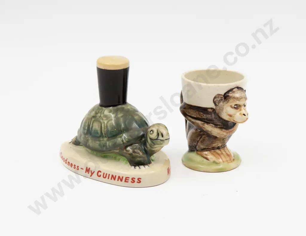 Carlton Ware "Guinness" Advertising Figure & French Monkey Form Novelty Egg Cup Tallest 8cm H Image 1++