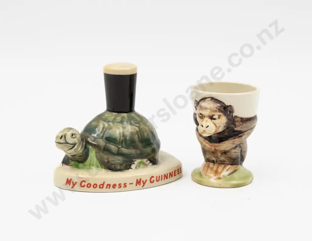 Carlton Ware "Guinness" Advertising Figure & French Monkey Form Novelty Egg Cup Tallest 8cm H Image 1++