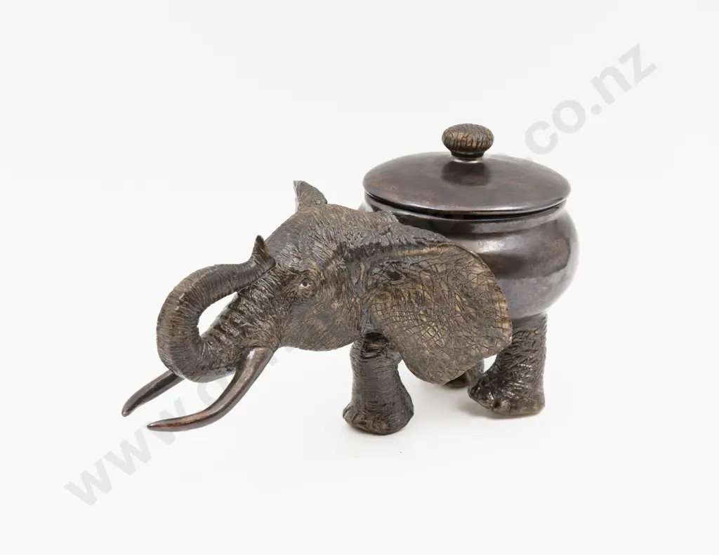 The Mudhutterz Studio Opunaki Elephant Form Lolly Jar 25.5cm L Image 1++