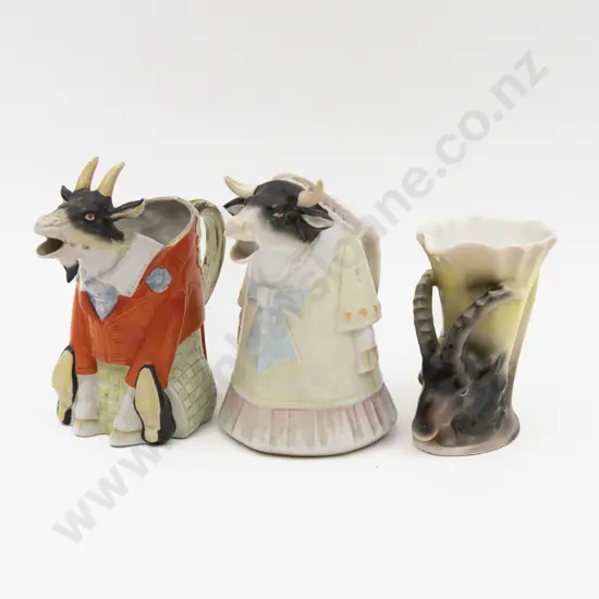 Three Royal Bayreuth Animal Form Jugs