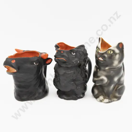 Three Royal Bayreuth Animal Form Jugs