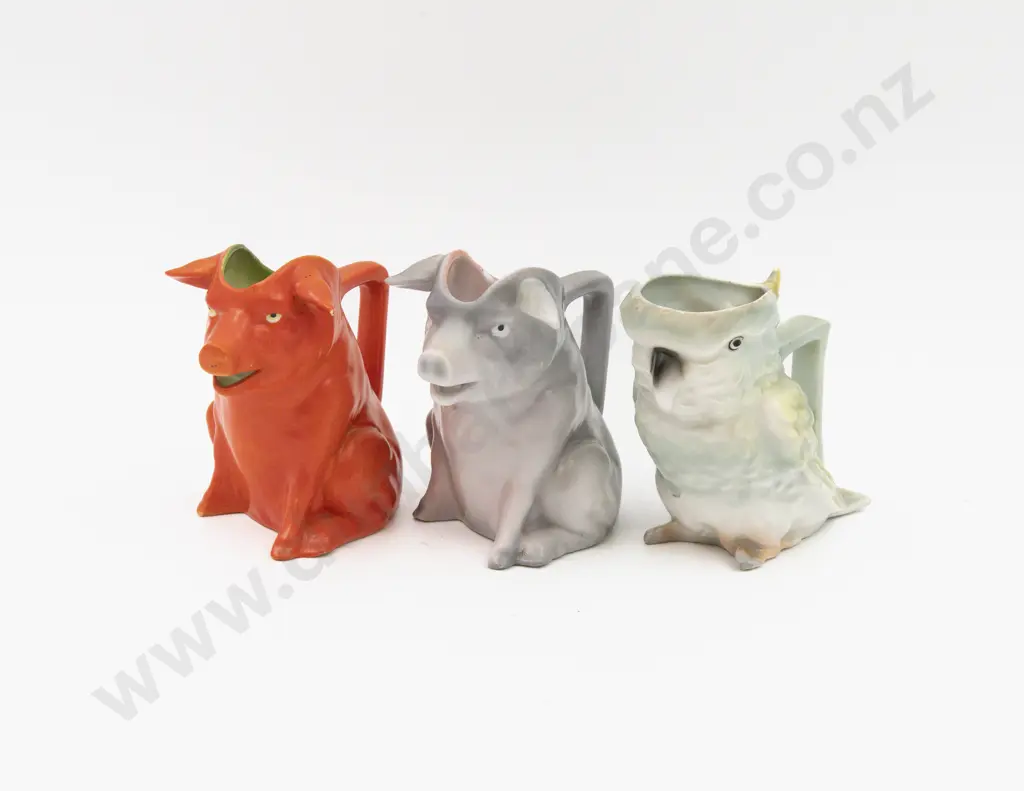 Three Royal Bayreuth Animal Form Jugs Image 1++