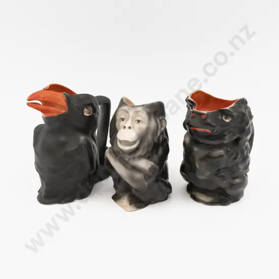 Three Royal Bayreuth Animal Form Jugs