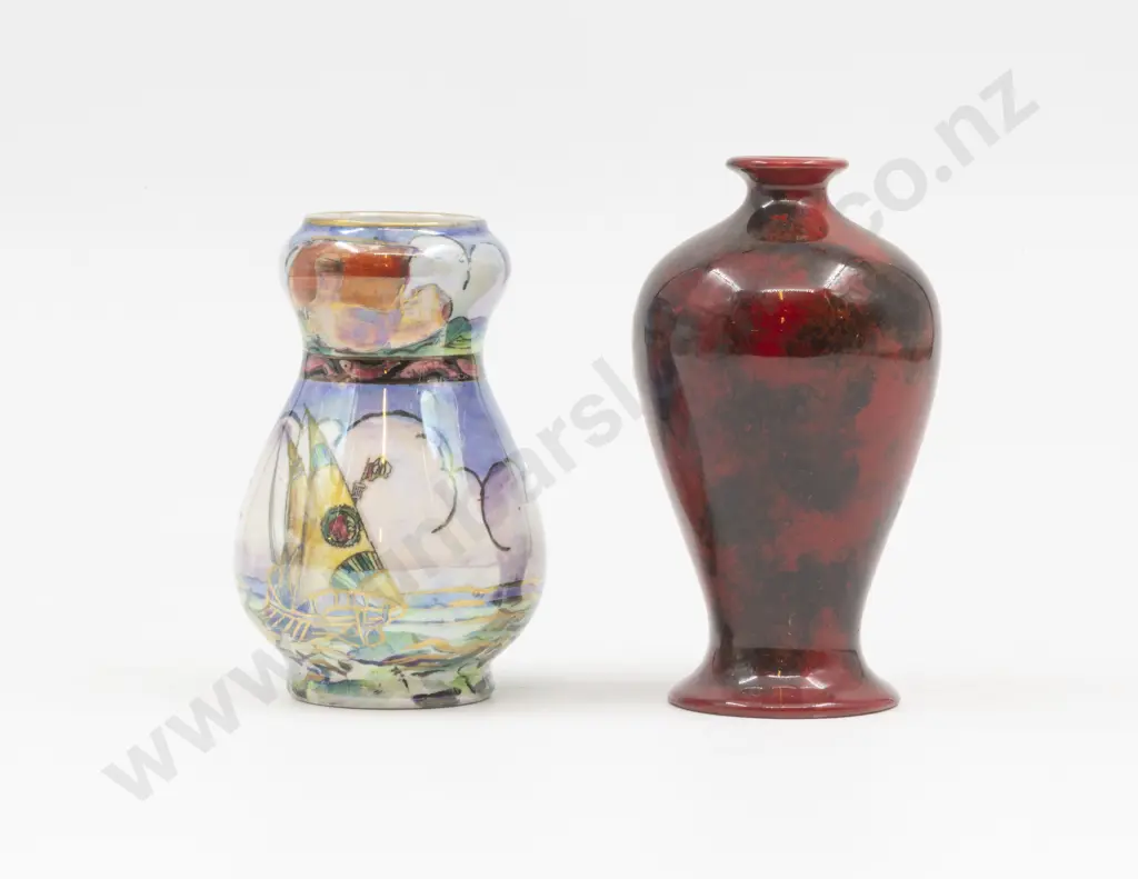 Grimwades Byzanta Ware Miniature Lustre Vase & Crown Ducal Spectria Flambé Vase Image 1++