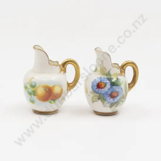 Two Royal Worcester Miniature Hand Painted Jugs Signed K Blake and R Poole