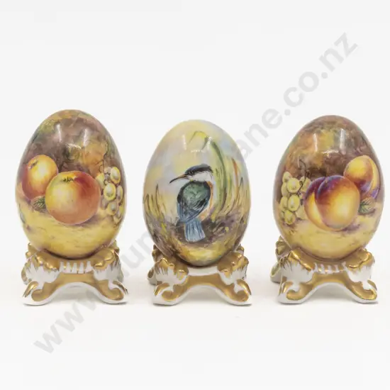 Three Hereford Fine China NZ Egg Ornaments