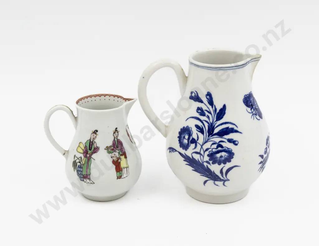 Two C1780 First Period Worcester Sparrow Beak Jugs Image 1++