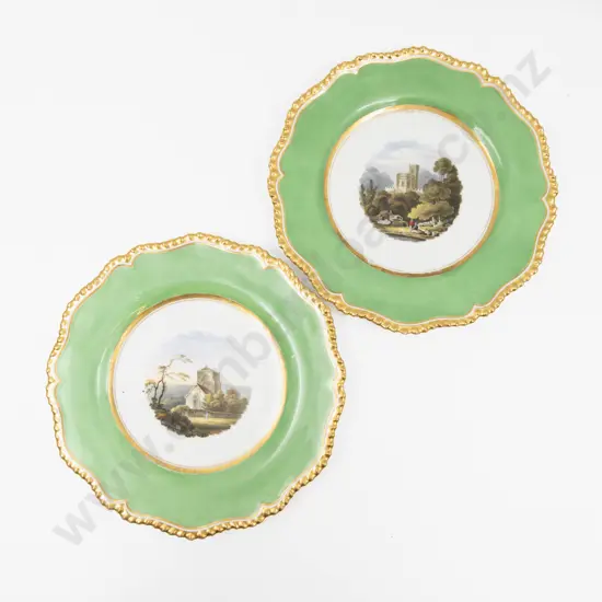 Pair Flight Barr & Barr Worcester Dessert Plates
