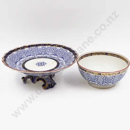 Worcester Royal Lily Pattern Sugar Basin and Tazza