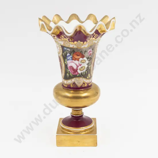 Early C19th Unmarked Possible Samuel Alcock Handpainted Floral Urn