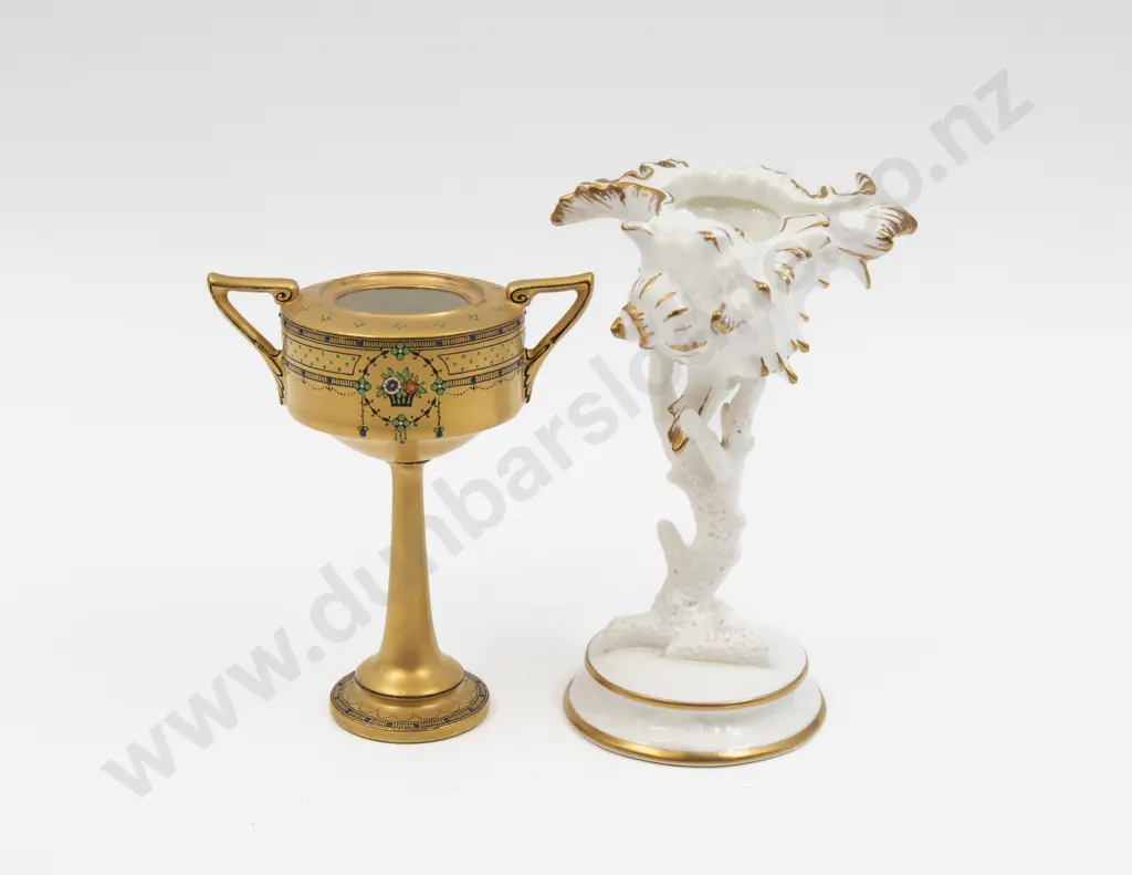 Wedgwood Etruria Conch Shell on Stand with Minton Art Nouveau Urn (no lid) Image 1++