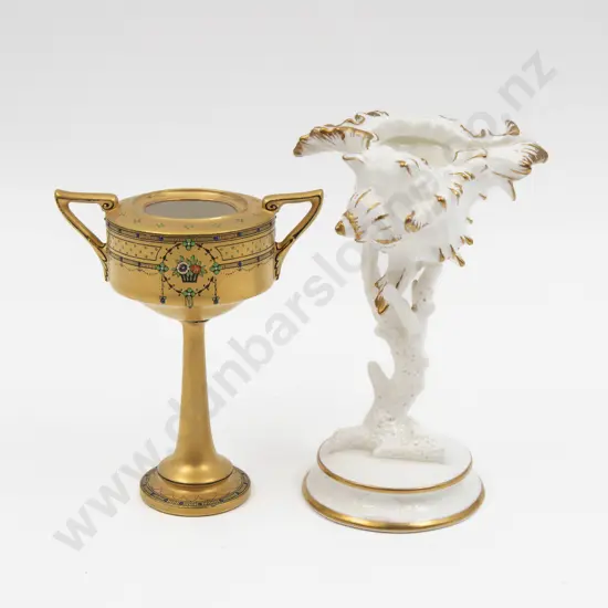 Wedgwood Etruria Conch Shell on Stand with Minton Art Nouveau Urn (no lid)