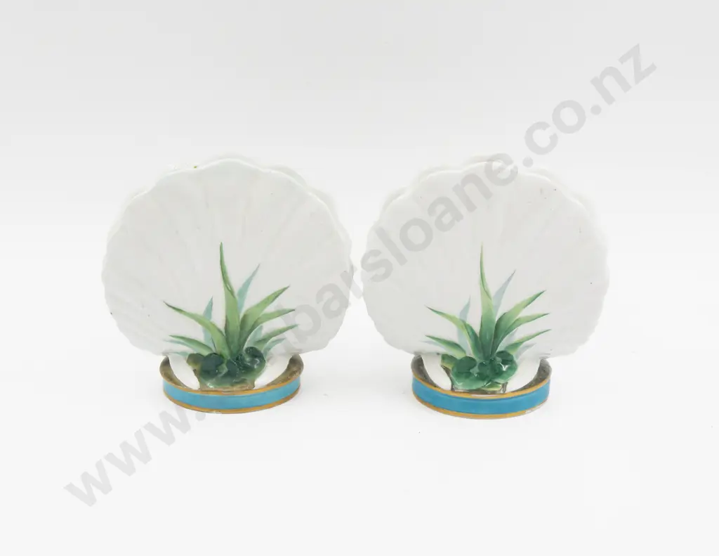 Pair Late C19th Minton Porcelain Spill Vases modelled as Fan Tailed Doves Pattern No1501 Image 1++