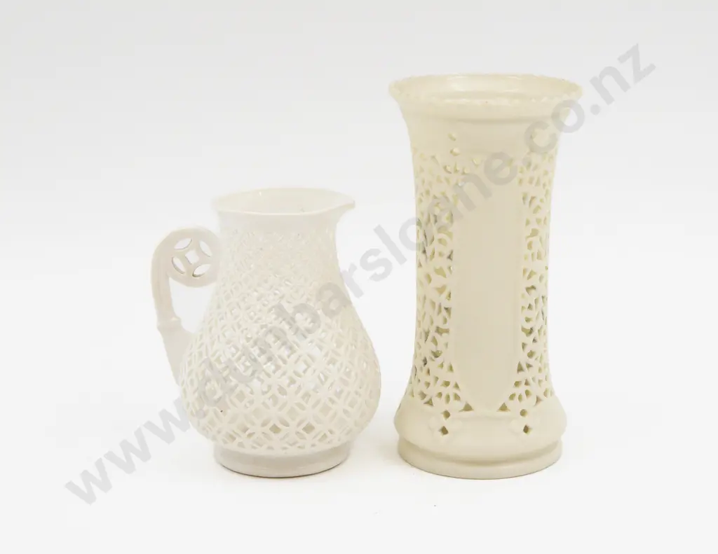 Grainger Worcester Reticulated Vase and Derby Jug Image 1++