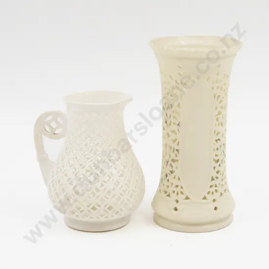 Grainger Worcester Reticulated Vase and Derby Jug
