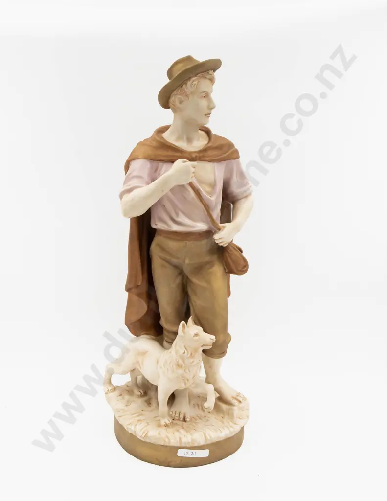 Royal Dux Shepherd and Dog Figure Image 1++