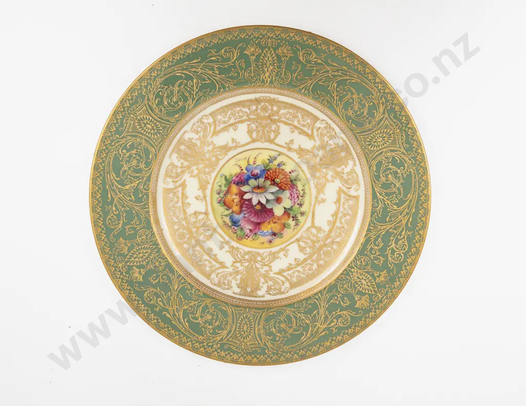 Royal Worcester C1926 Plate Hand Painted with Florals signed W H Austin 27cm D Image 1++