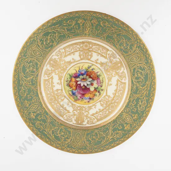Royal Worcester C1926 Plate Hand Painted with Florals signed W H Austin 27cm D