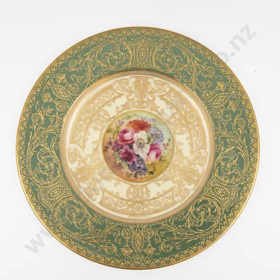 Royal Worcester C1926 Plate Hand Painted with Florals signed E Phillips 27cm D