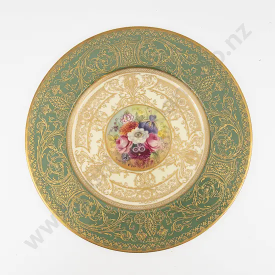 Royal Worcester C1926 Plate Hand Painted with Florals signed E Phillips 27cm D