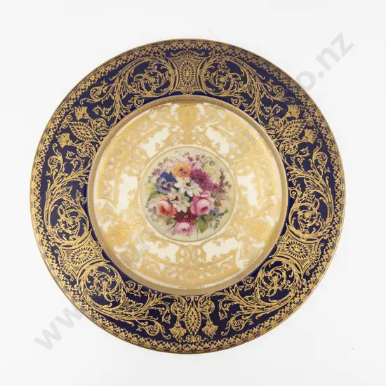 Royal Worcester C1926 Plate Hand Painted with Florals signed E Phillips