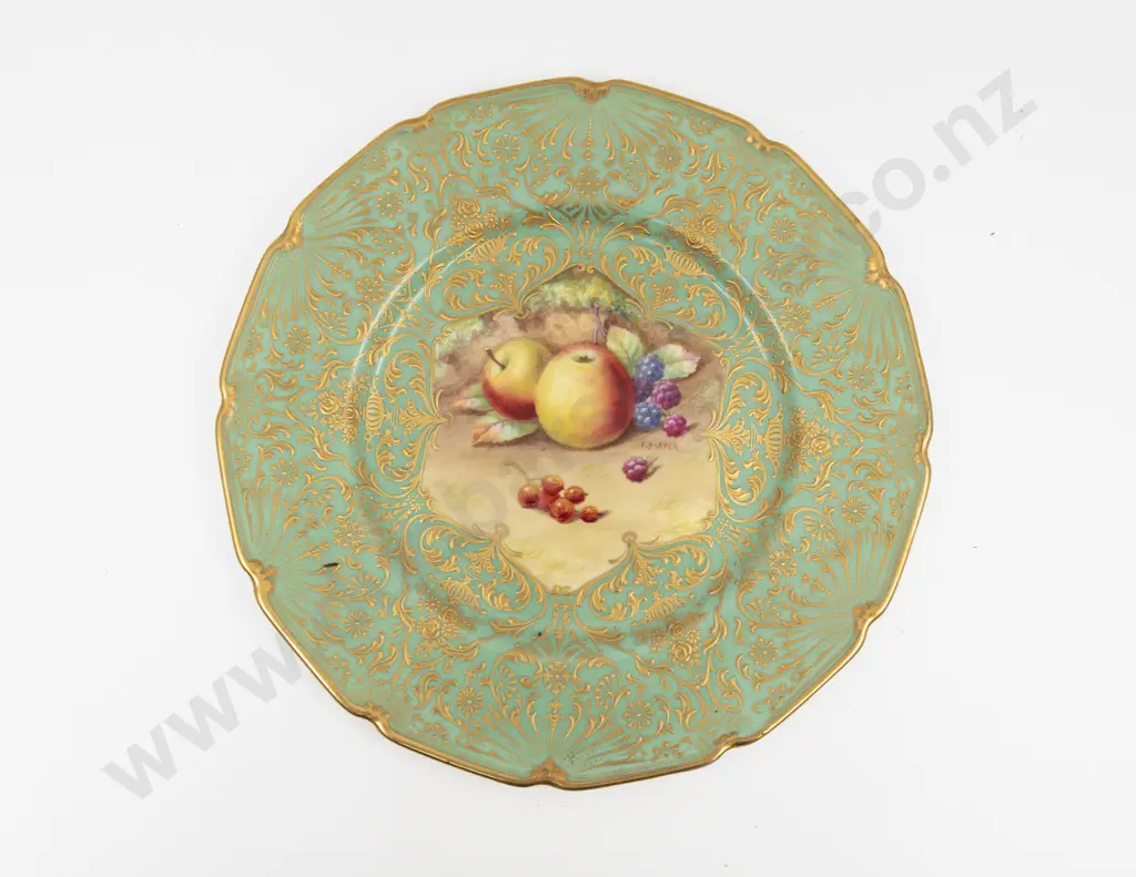 Royal Doulton Plate Hand Painted with Fruits signed F Harper 26cm D Image 1++