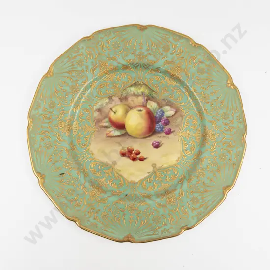 Royal Doulton Plate Hand Painted with Fruits signed F Harper 26cm D
