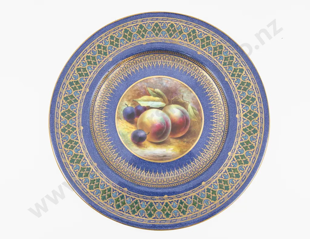 Wedgwood Plate Hand Painted with Fruits signed A Holland 27cm D Image 1++