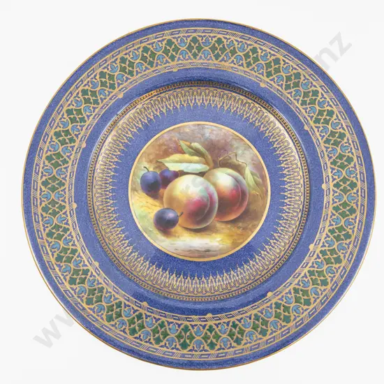 Wedgwood Plate Hand Painted with Fruits signed A Holland 27cm D