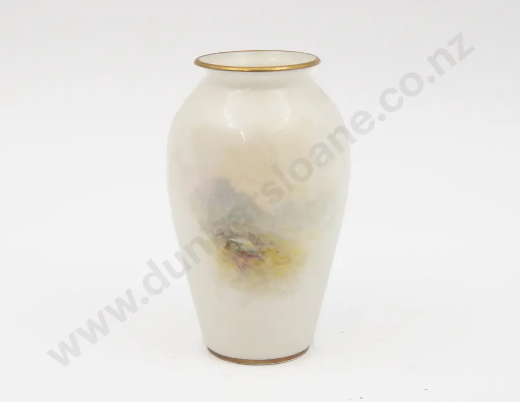 Post 1975 Royal Worcester Posy Vase Hand Painted with Highland Cattle Signed H Stinton 10.5cm H Image 1++