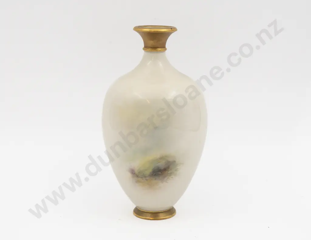 C1917 Royal Worcester Vase Hand Painted with Highland Cattle Signed H Stinton 20.5cm H Image 1++