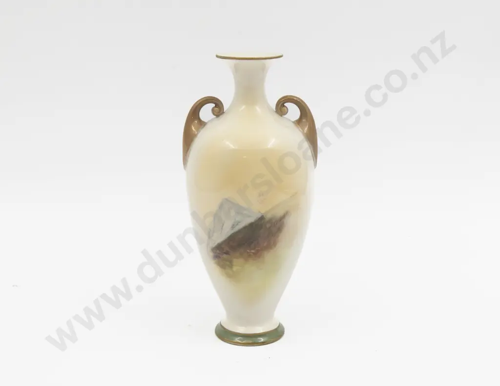 C1908 Royal Worcester Vase Hand Painted with Sheep 20cm H (Heavily Restored) Image 1++