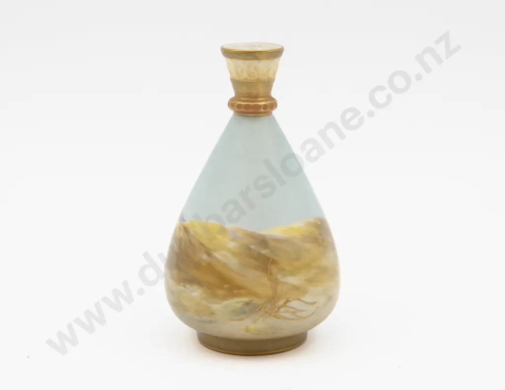 C1911 Royal Worcester Specimen Vase Hand Painted With Cranes Signed W Powell 15cm H Image 1++