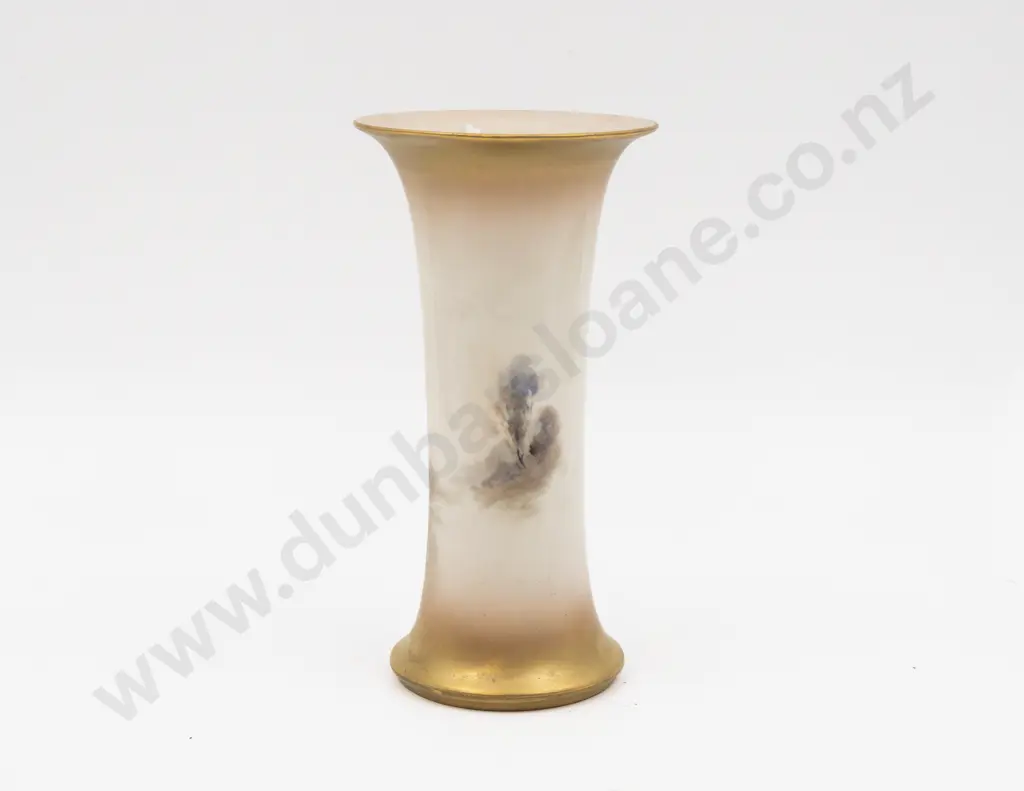 C1918 Royal Worcester Vase Hand Painted with Pheasants Signed Jas Stinton 19cm H Image 1++