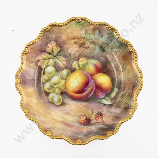Royal Worcester Plate Hand Painted with Fruits Signed H H Price 22.5cm Dia