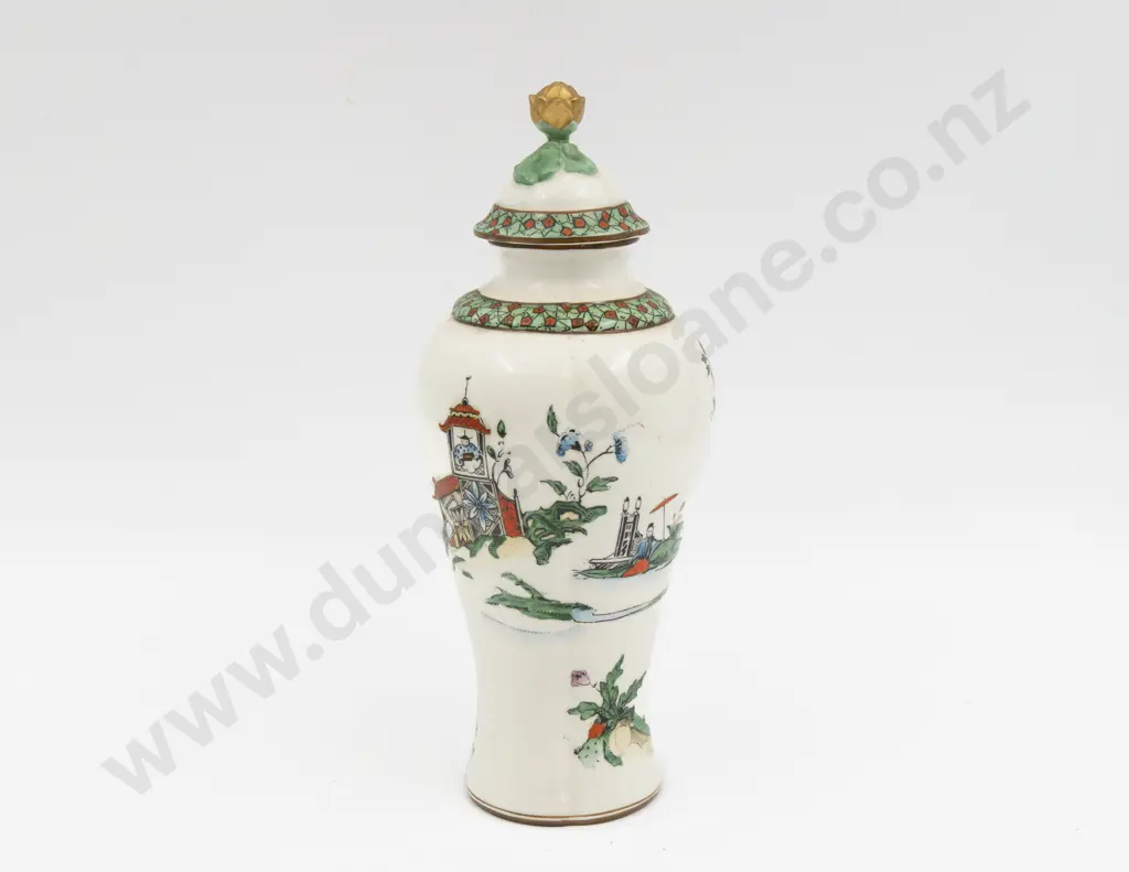 C1912 Royal Worcester Enamel Painted Oriental Pattern Vase Image 1++