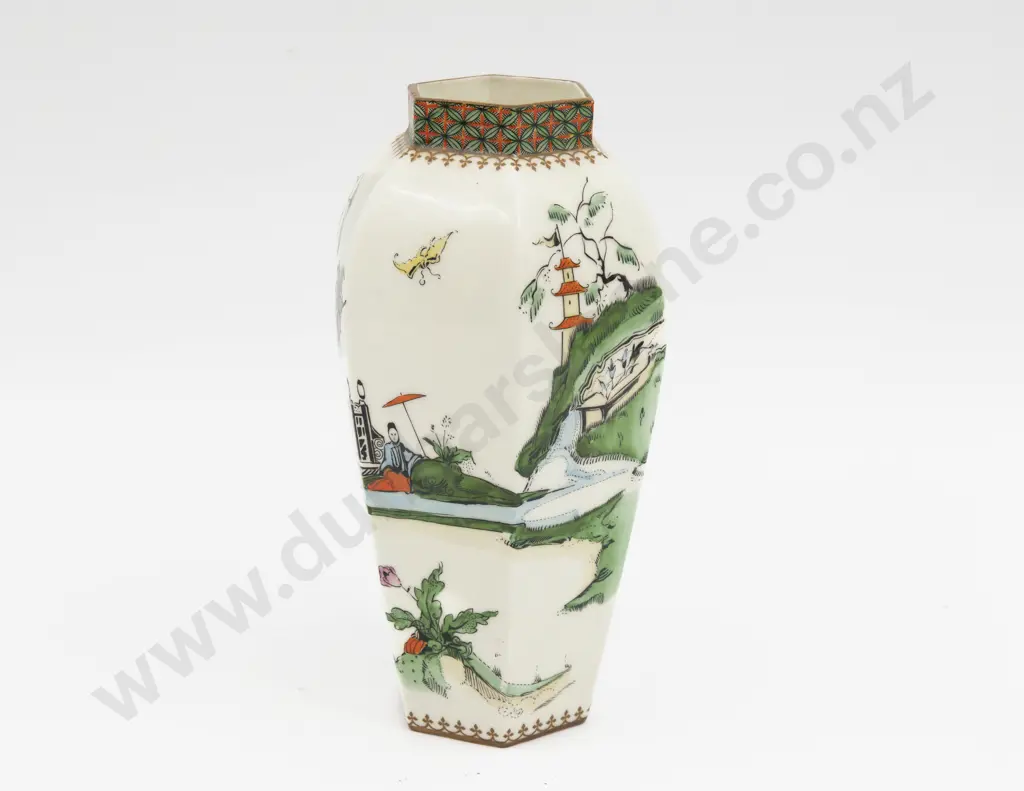 C1912 Royal Worcester Enamel Painted Oriental Pattern Vase Image 1++