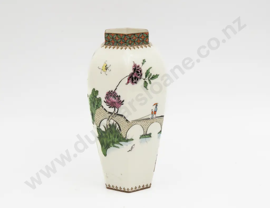 C1912 Royal Worcester Enamel Painted Oriental Pattern Vase Image 1++