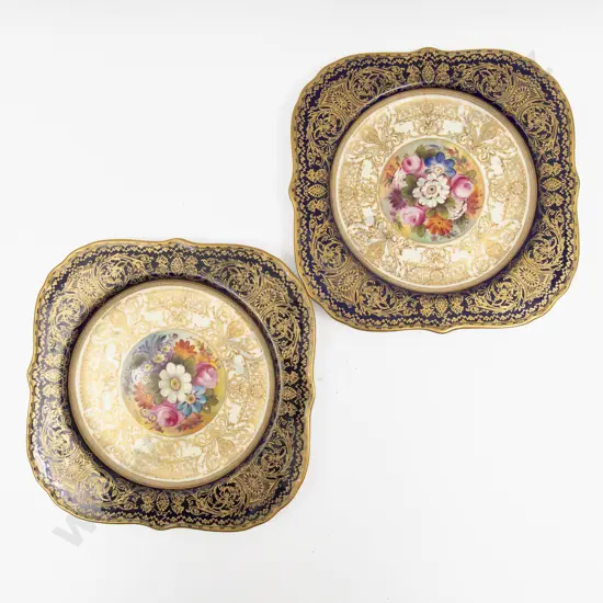 C1929 Royal Worcester Painted Florals Plate signed R Austin